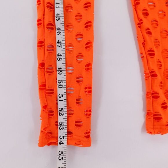 Womens Fishnet Jumpsuit Size XS / S Orange Juicy Lavish Lush Cosplay Halloween - Picture 14 of 14